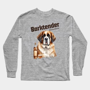 Saint Bernard Dog Barktender Extraordinair Long Sleeve T-Shirt